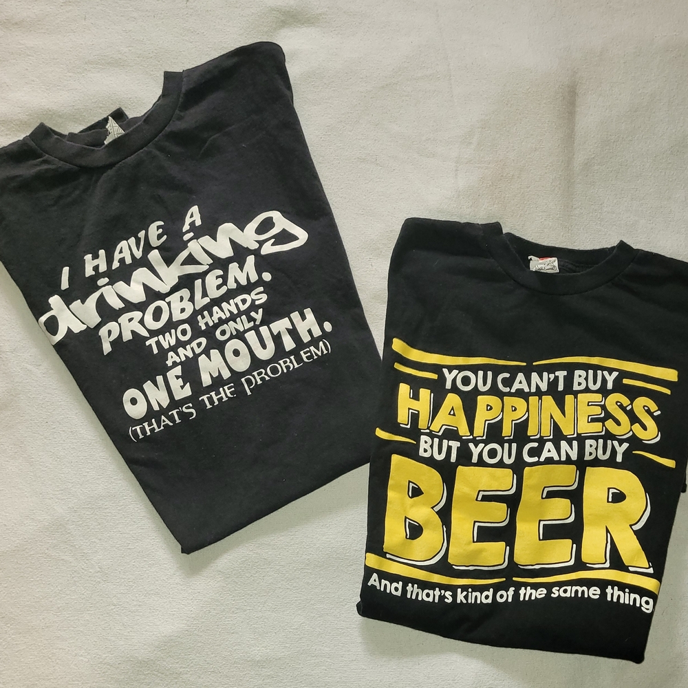 Lot of 2 Graphic T-Shirts Men Size Medium